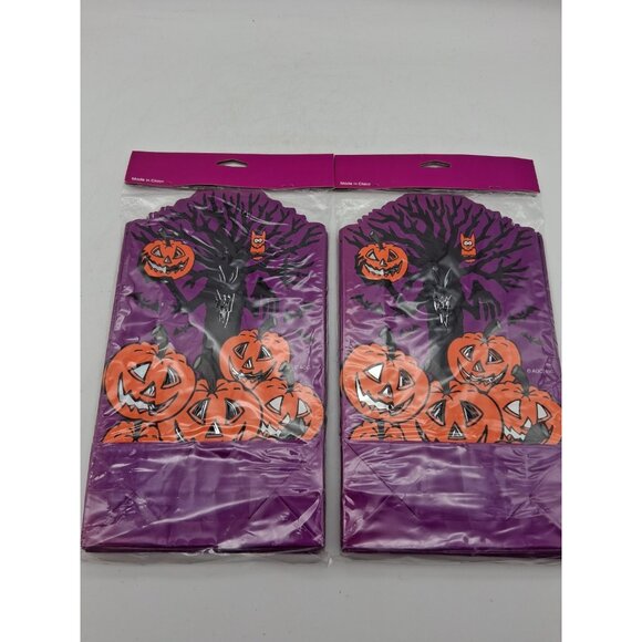 NOS Lot of 2 Halloween Luminaria Bags Pumpkins Spooky Tree Cut Out Face 24 Total - Picture 4 of 7